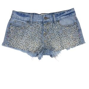 Pink Victoria’s scret.Blue and Silver Jean Shorts with Rhinestone Embellishments